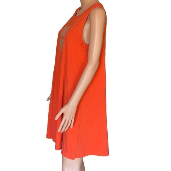 DKNY Cotton Jersey Knit Summer Dress LARGE - Picture 4 of 11